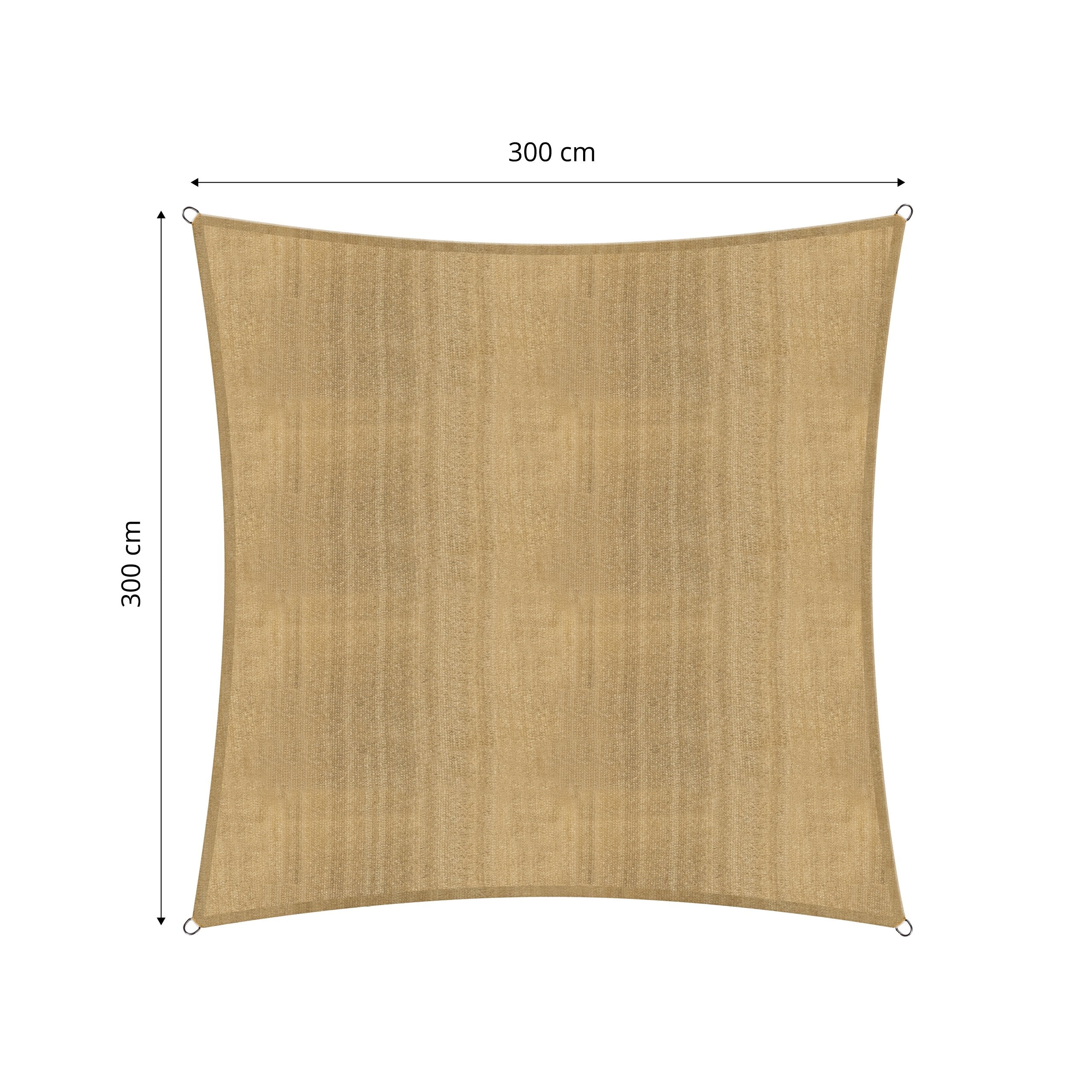 Lumaland Sun Shade Sail 3x3m Square | HDPE Weatherproof UV Protection