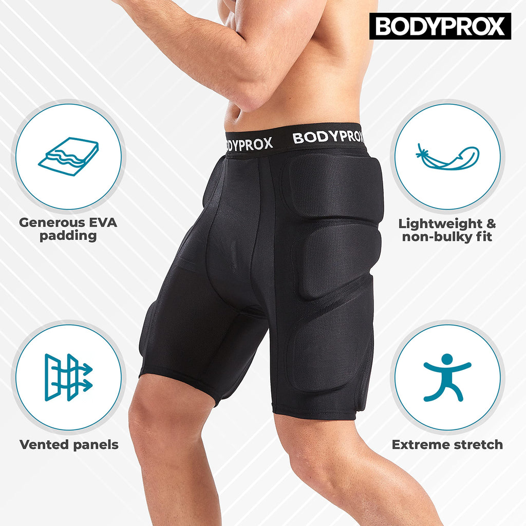 Bodyprox Protective Padded Shorts | 3D EVA Foam Hip & Tailbone Armor