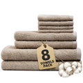 Novo Home 8-Piece Cotton Bath Towel Set – Soft & Absorbent Beige Bale