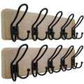 Dseap Coat Rack Wall Mounted - Heavy Duty Farmhouse Rustic Wall Coat Hanger with 5 Wire Hooks for Clothes Hat Jacket Towel, RusticWire, J1-5A