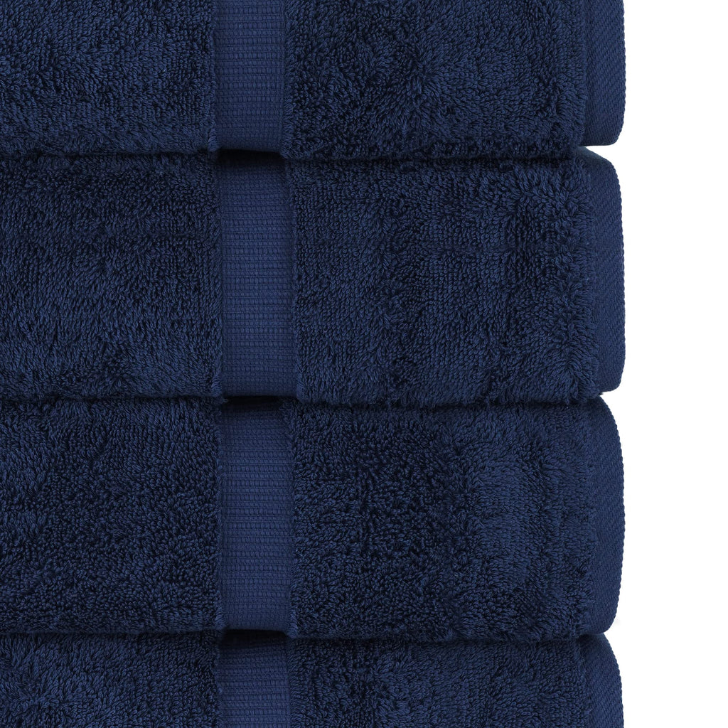 Chakir Turkish Linens | Hotel & Spa Quality 100% Cotton Premium Turkish Towels | Soft & Absorbent 4-Piece Bath Towels, Navy
