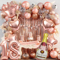 Rose Gold 18th Birthday Decorations Kit for Girls - 60 Pieces