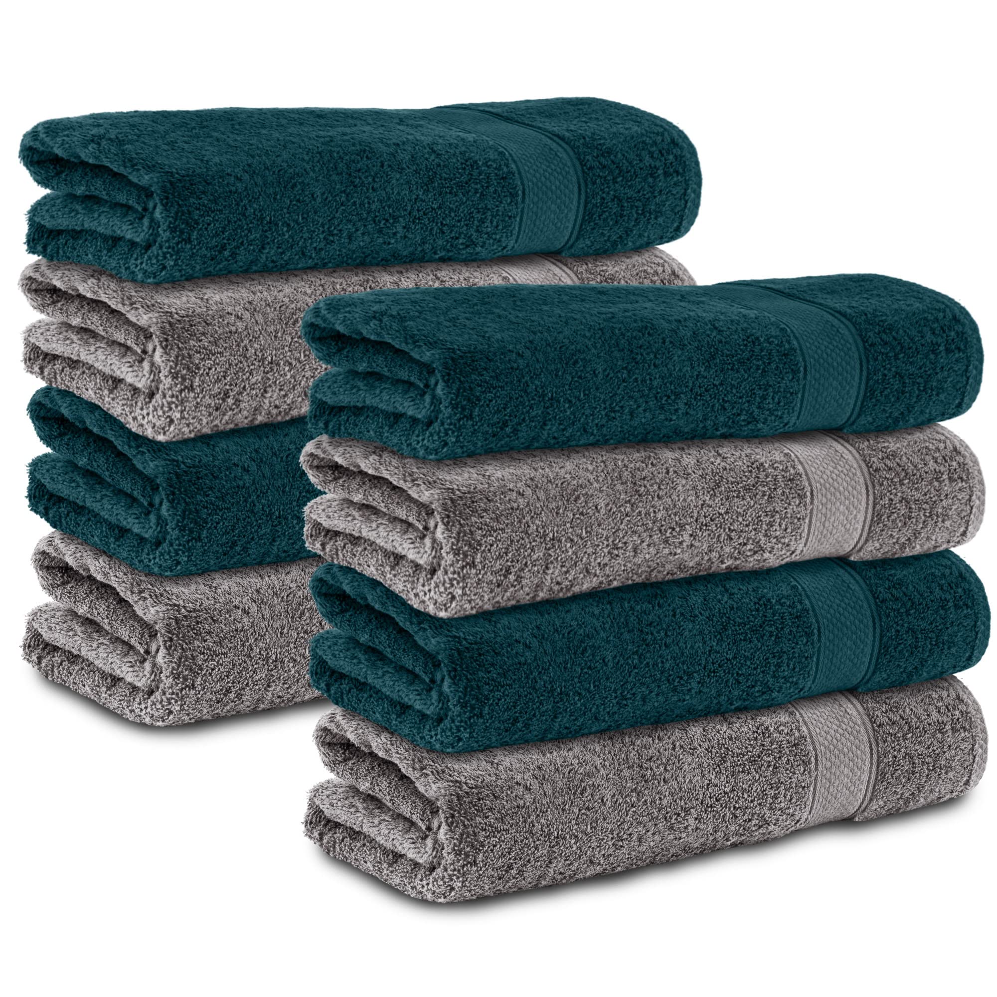 Komfortec Set of 8 Hand Towels | 100% Cotton Terry Cloth | 50 x 100 cm