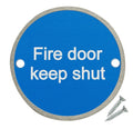 Fire Door Guru Pack of 20 Stainless Steel Fire Door Keep Shut Signs – 76mm