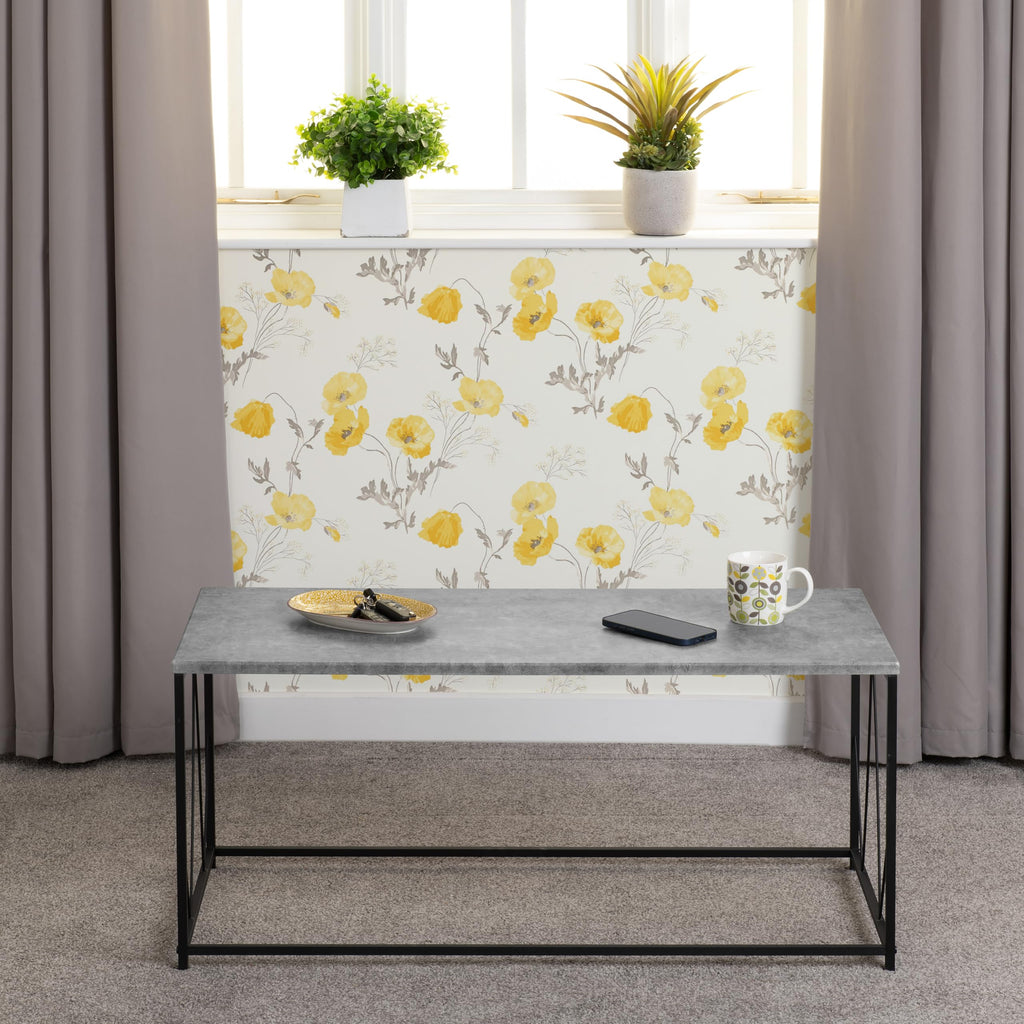 Seconique Athens Rectangular Coffee Table in Concrete Effect