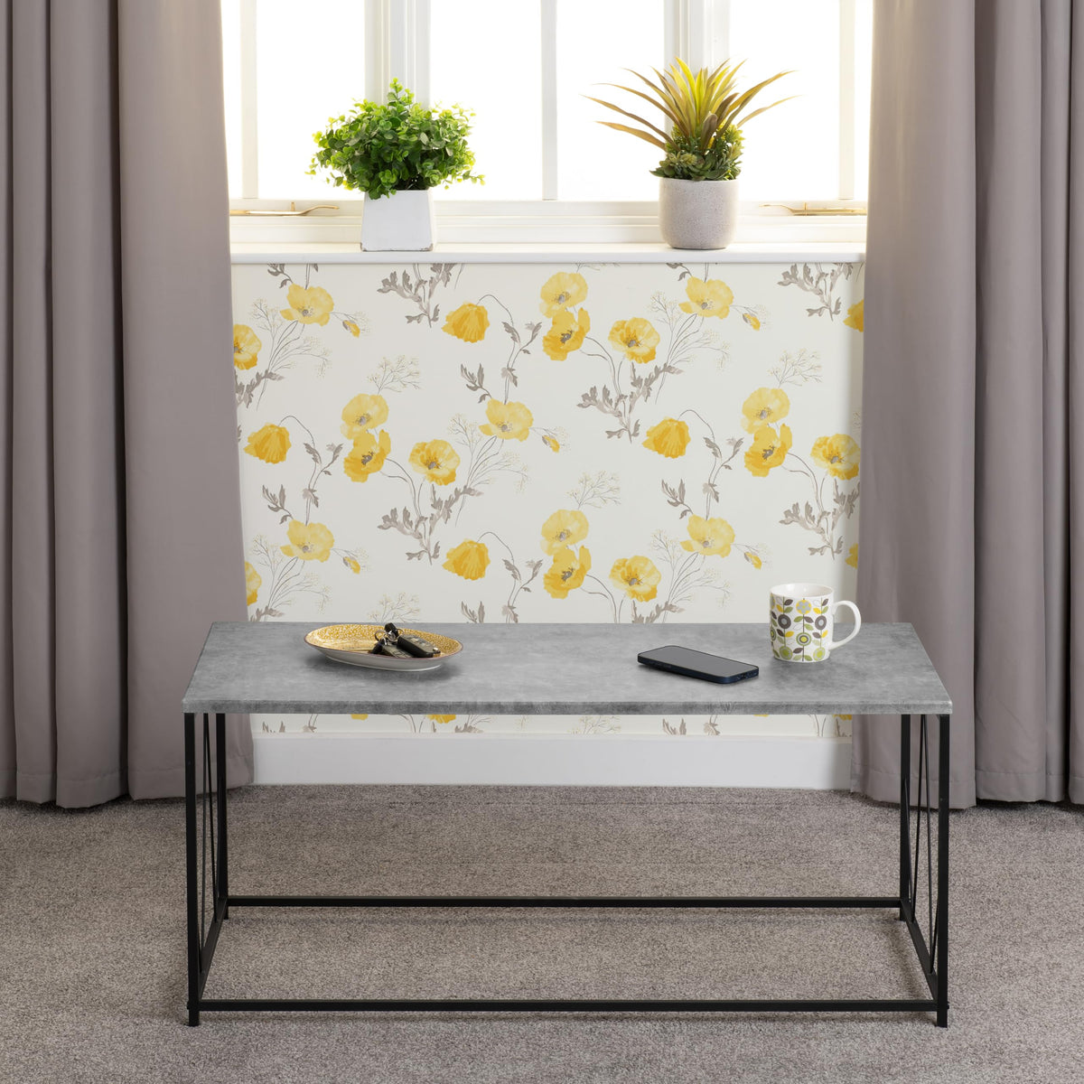 Seconique Athens Rectangular Coffee Table in Concrete Effect