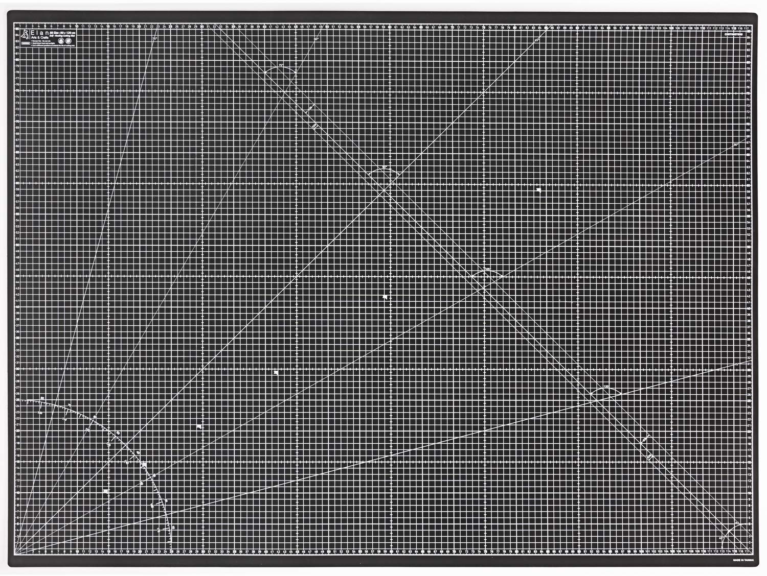 Elan A0 Self Healing Cutting Mat | 120x90cm 5-Ply Craft Board - Black/Taupe
