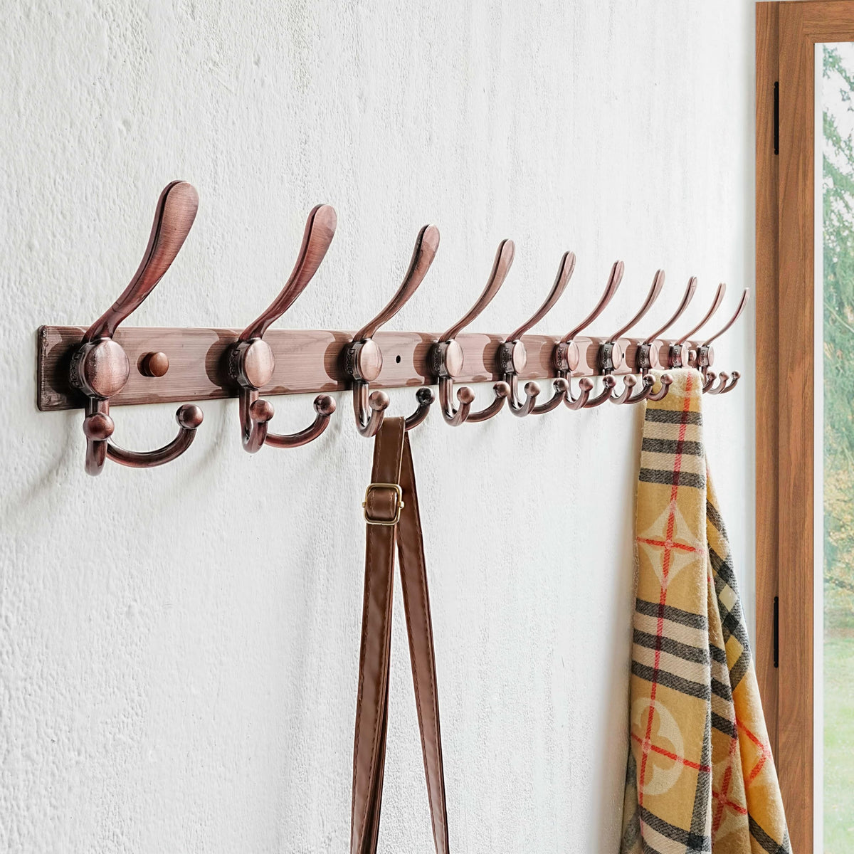 Dseap Coat Rack Wall Mount 94cm, Heavy Duty 2.5mm Base vs Flimsy 1mm, Double-Thick Solid Anti-Snap Hooks - image 4