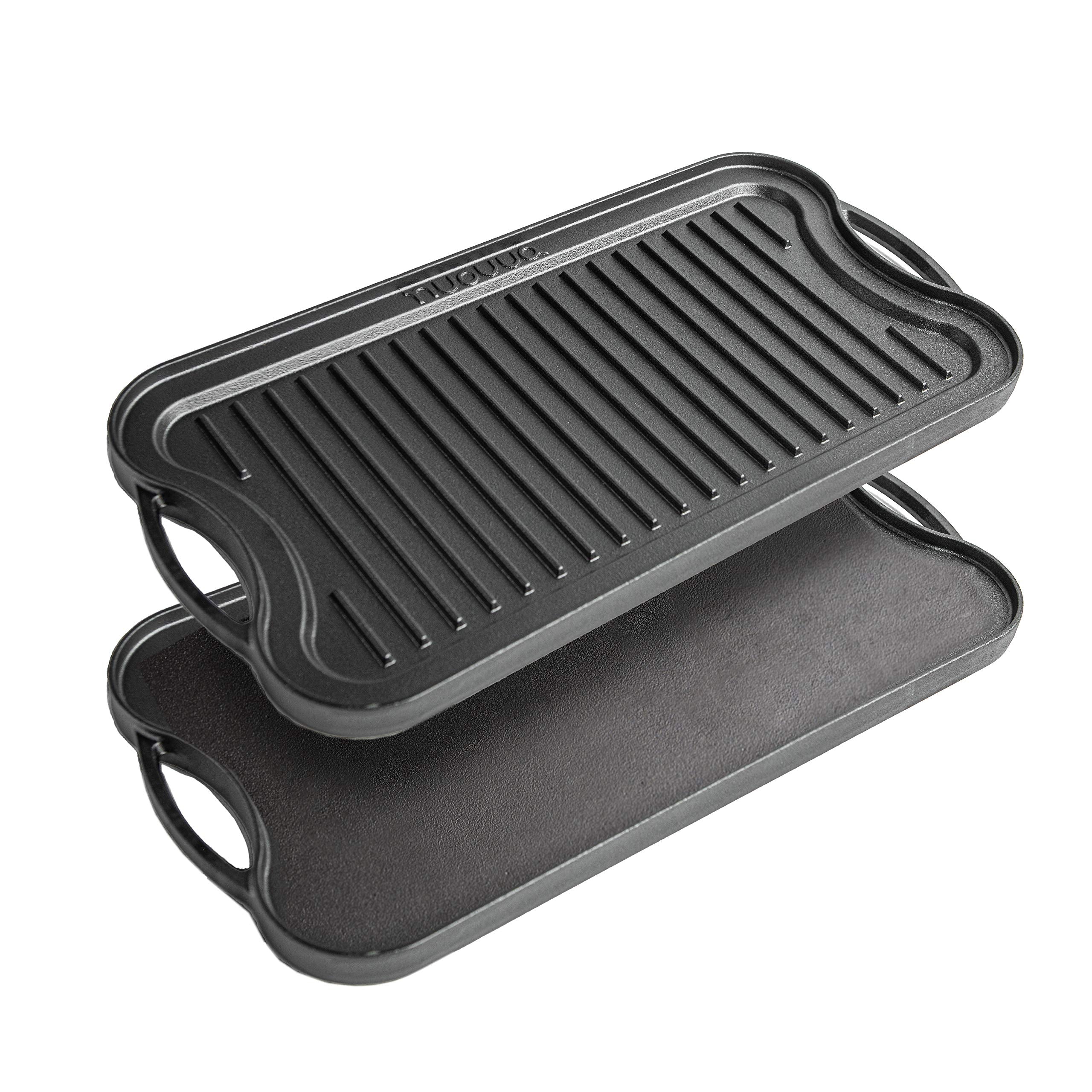 Nuovva Reversible Cast Iron Griddle Plate | Double Sided BBQ & Gas Hob Pan