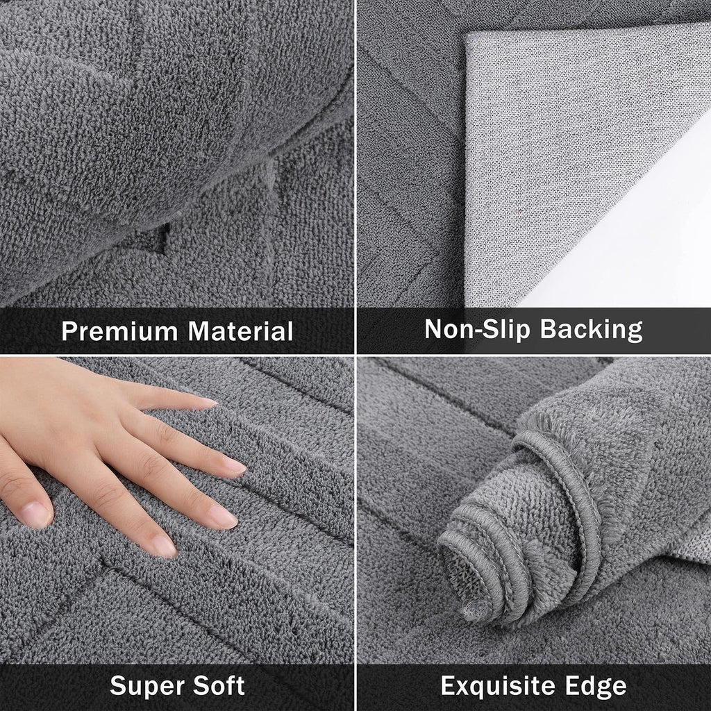 SHACOS Washable Grey Area Rug – 120x160cm Soft Shaggy Geometric Carpet