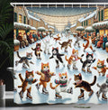 Abakuhaus Cat Shower Curtain | Waterproof Fabric Bathroom Decor – 175x200cm