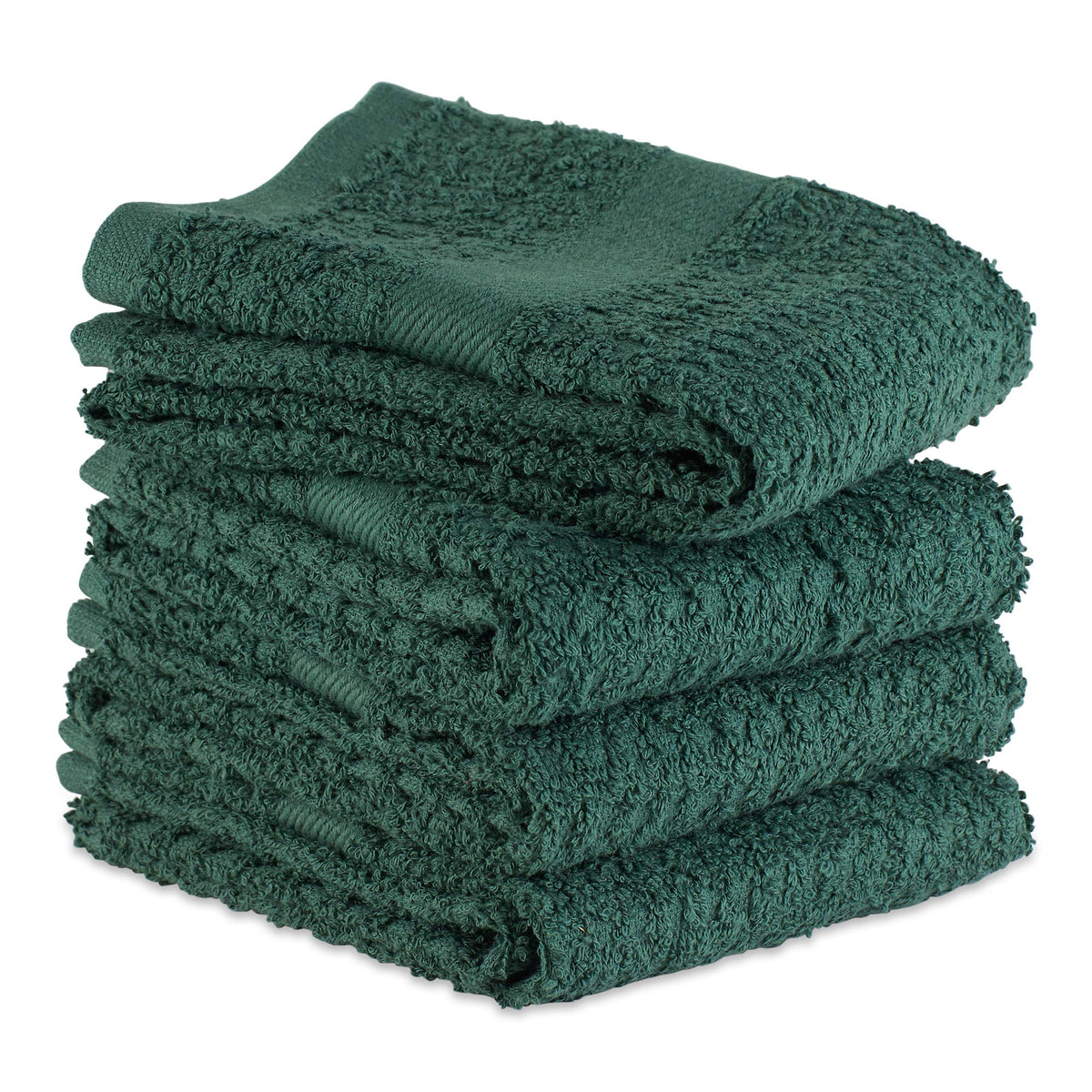 DII Basic Terry Collection Waffle Dishtowel Set, 15x26, Solid Dark Green, 4 Piece - image 4