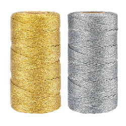 G2PLUS 200M Metallic String – 1.5mm Gold and Silver Twine for DIY Crafts