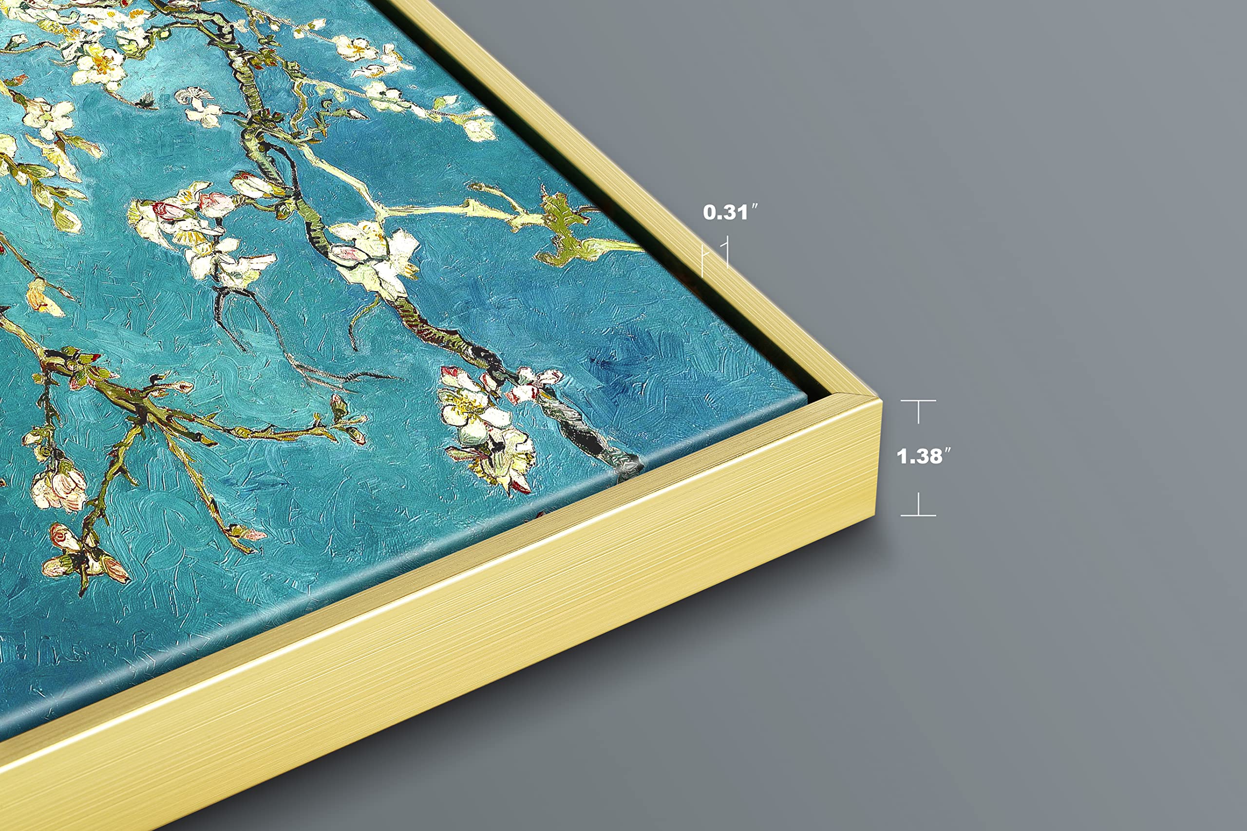 Jolof Store Van Gogh Almond Blossom Gold Framed Canvas Wall Art