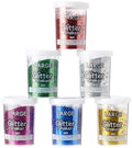 Baker Ross Jumbo Craft Glitter Shakers - 100g Assorted Colors (Pack of 6)