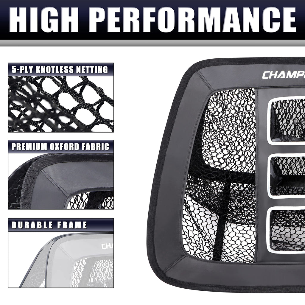 CHAMPKEY Double Sided Golf Chipping Net with Hitting Mat & 12 Balls