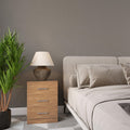 Seconique Dakota 3 Drawer Bedside Table – Oak Effect Nightstand