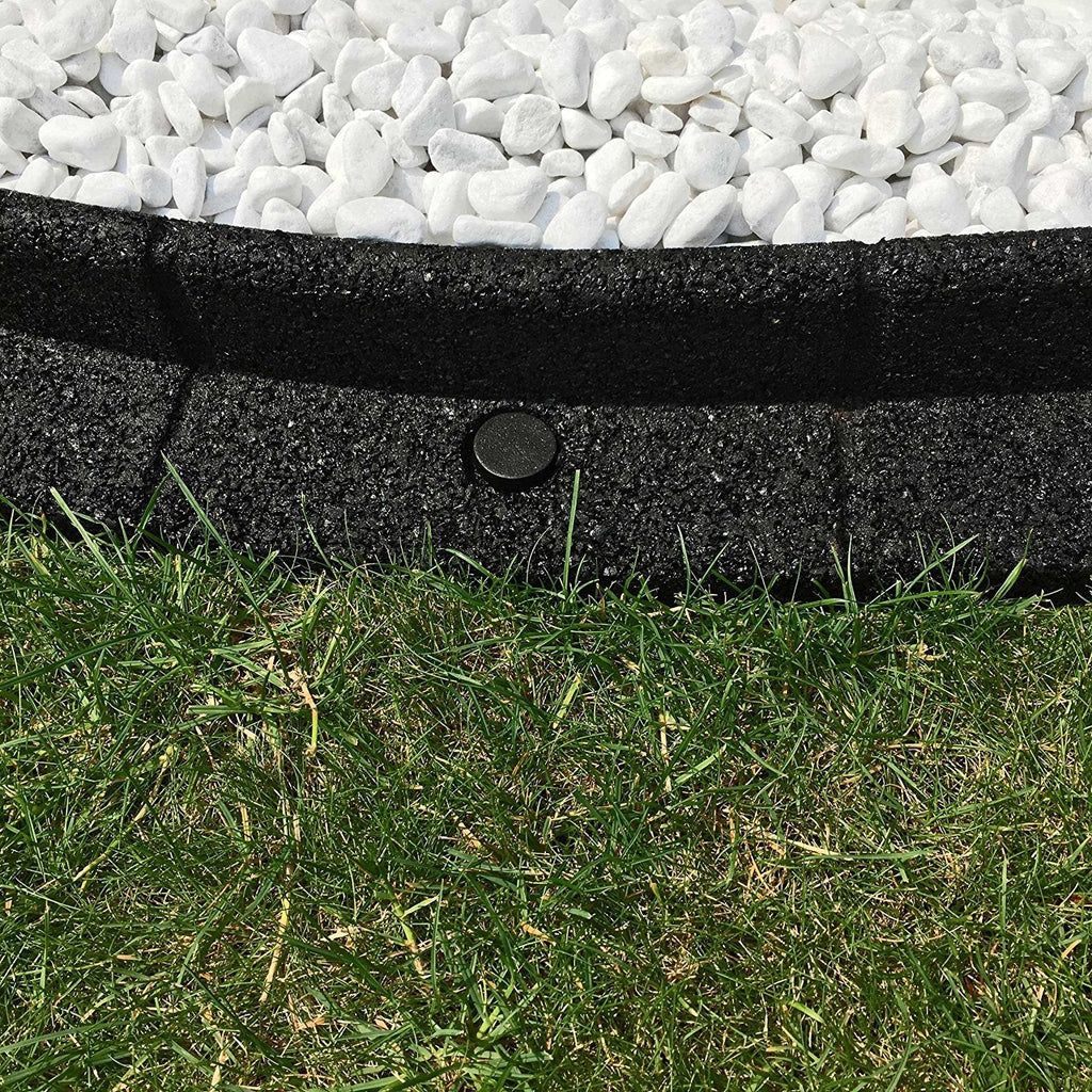 FlexiBorder Brown Recycled Rubber Lawn Edging - Flexible Garden Border 2m