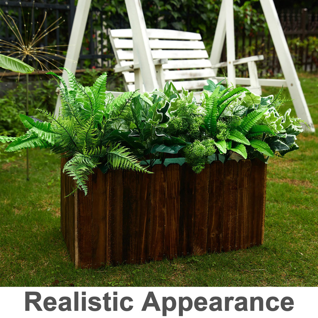 Party Joy 14 Pcs Artificial Outdoor Plants | UV Resistant Fake Bushes