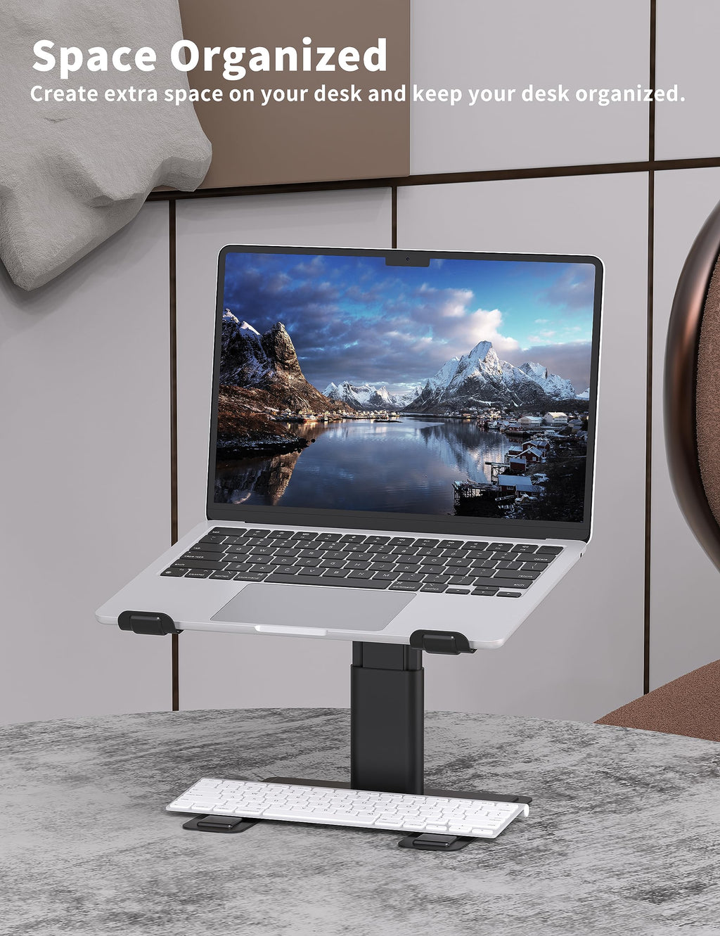 ALASHI Laptop Stand for Desk, Computer Stand Adjustable Height, Ergonomic Notebook Laptop Riser - image 5