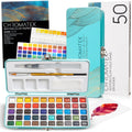 Chromatek Watercolour Paint Set – 50 Vivid Colours with Travel Art Kit