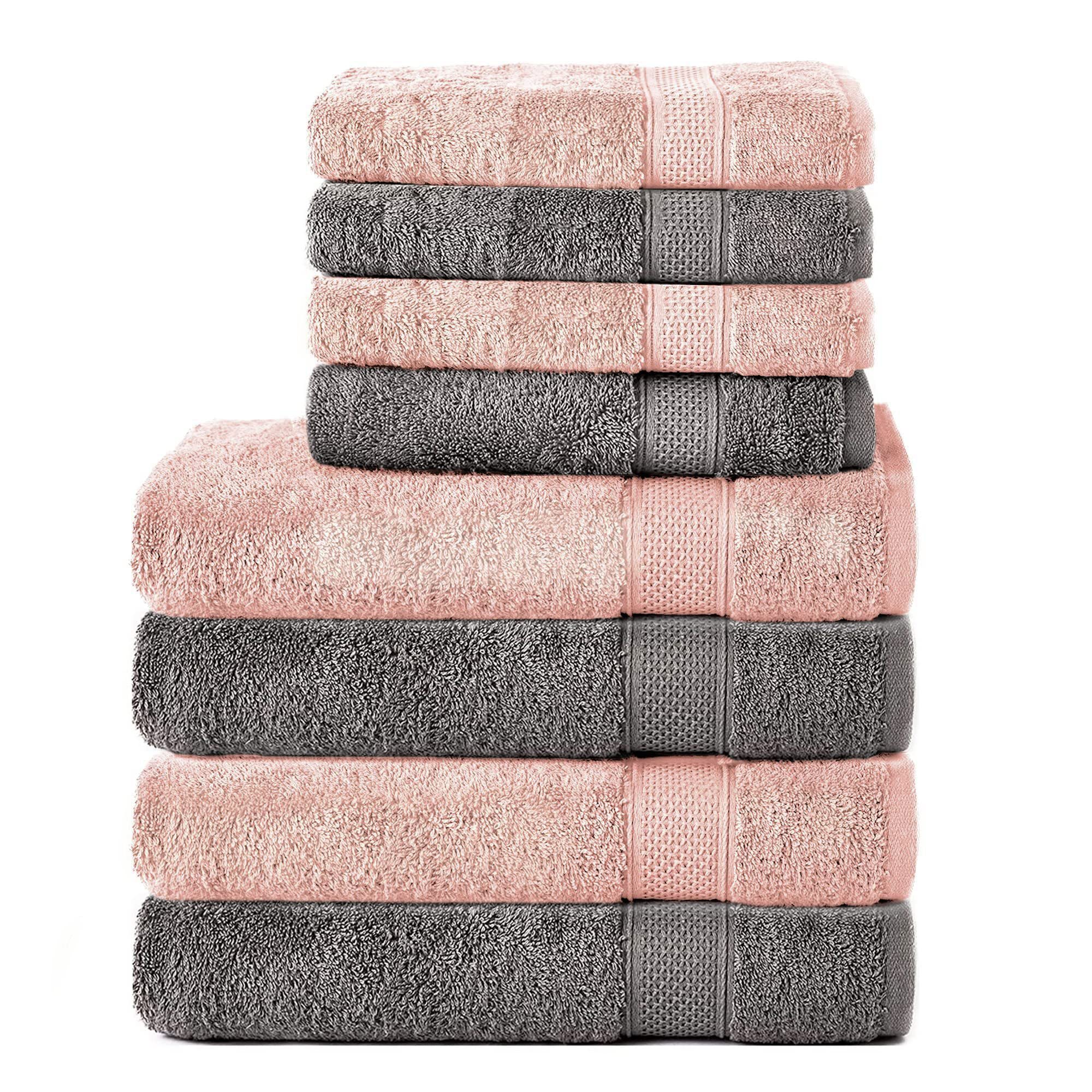 Komfortec 8-Piece Cotton Towel Set - Soft Terry Bath & Hand Towels