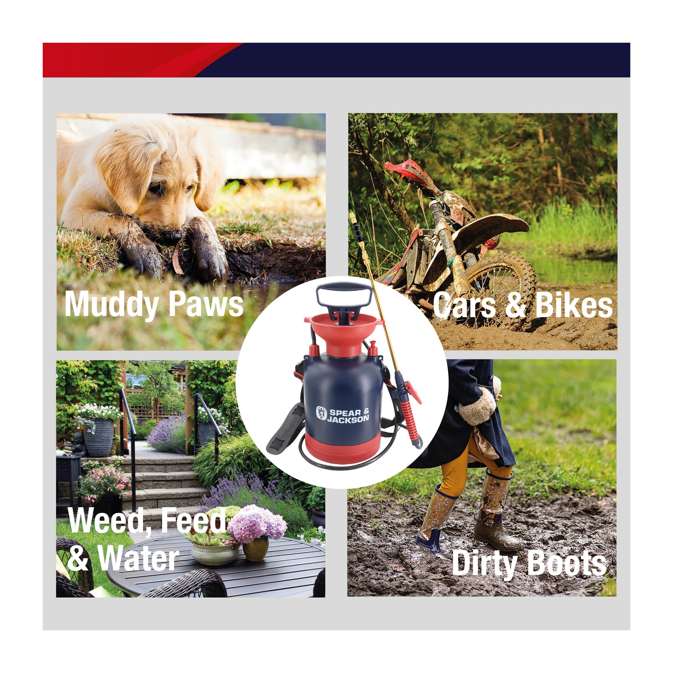 Spear & Jackson 3L Pump Action Pressure Sprayer | Garden & Car Care