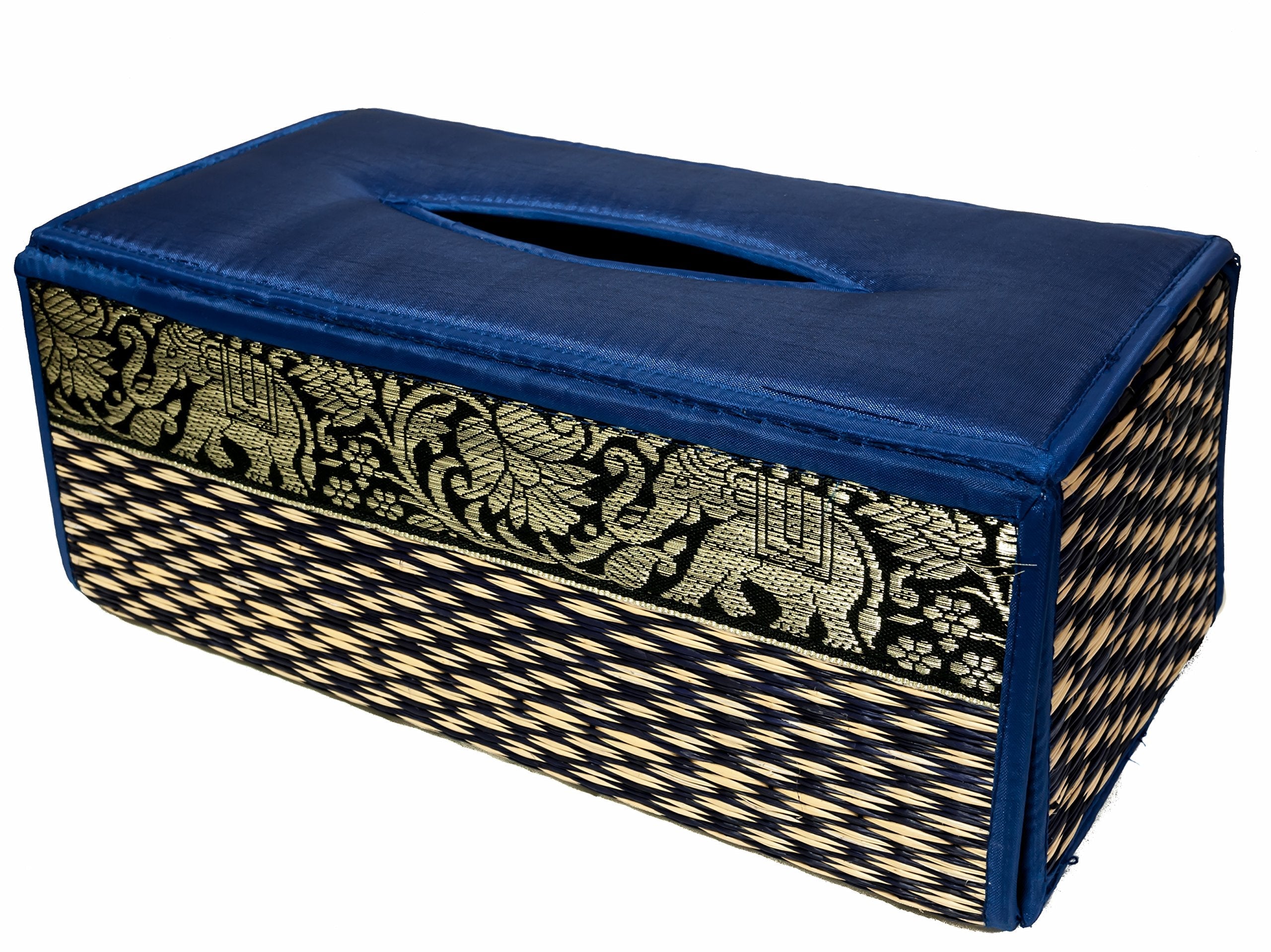 CCcollections Reed Tissue Box – Handmade Eco-Friendly Cover with Satin Trim
