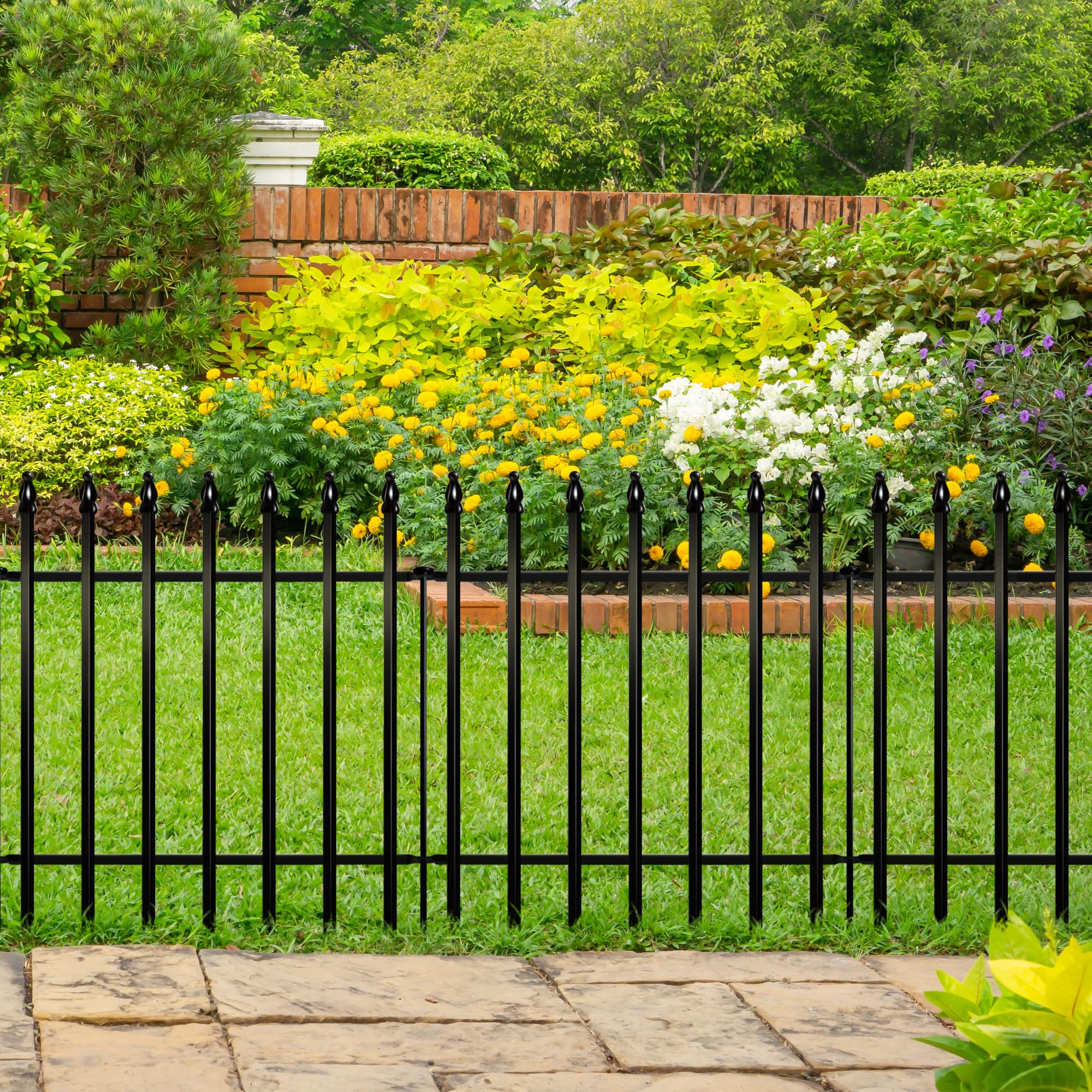 ARIFARO Metal Garden Fence – 5 Pack Rustproof Animal Barrier (61x61cm)