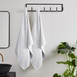 Catherine Lansfield Quick Dry Cotton Bath Sheet Pair - White, 90x140cm