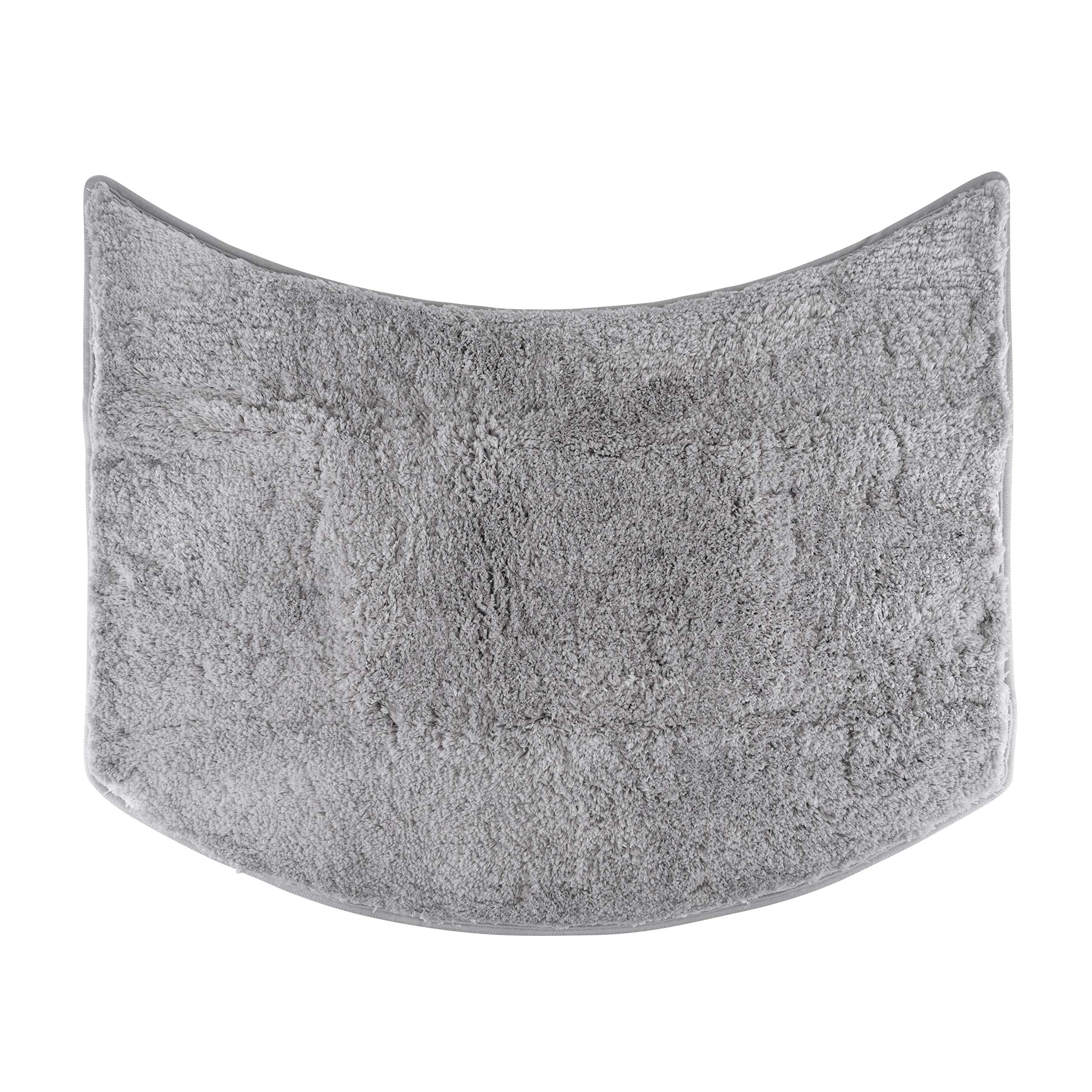 Curved Bath Mat – Non-Slip Microfibre Rug for Round Showers, Grey
