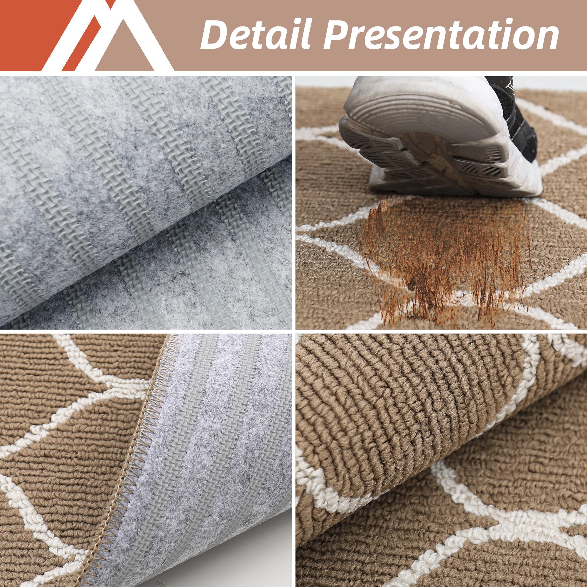 COSY HOMEER Kitchen Runner Rug | Non-Slip Washable Beige Mat, 60x180cm