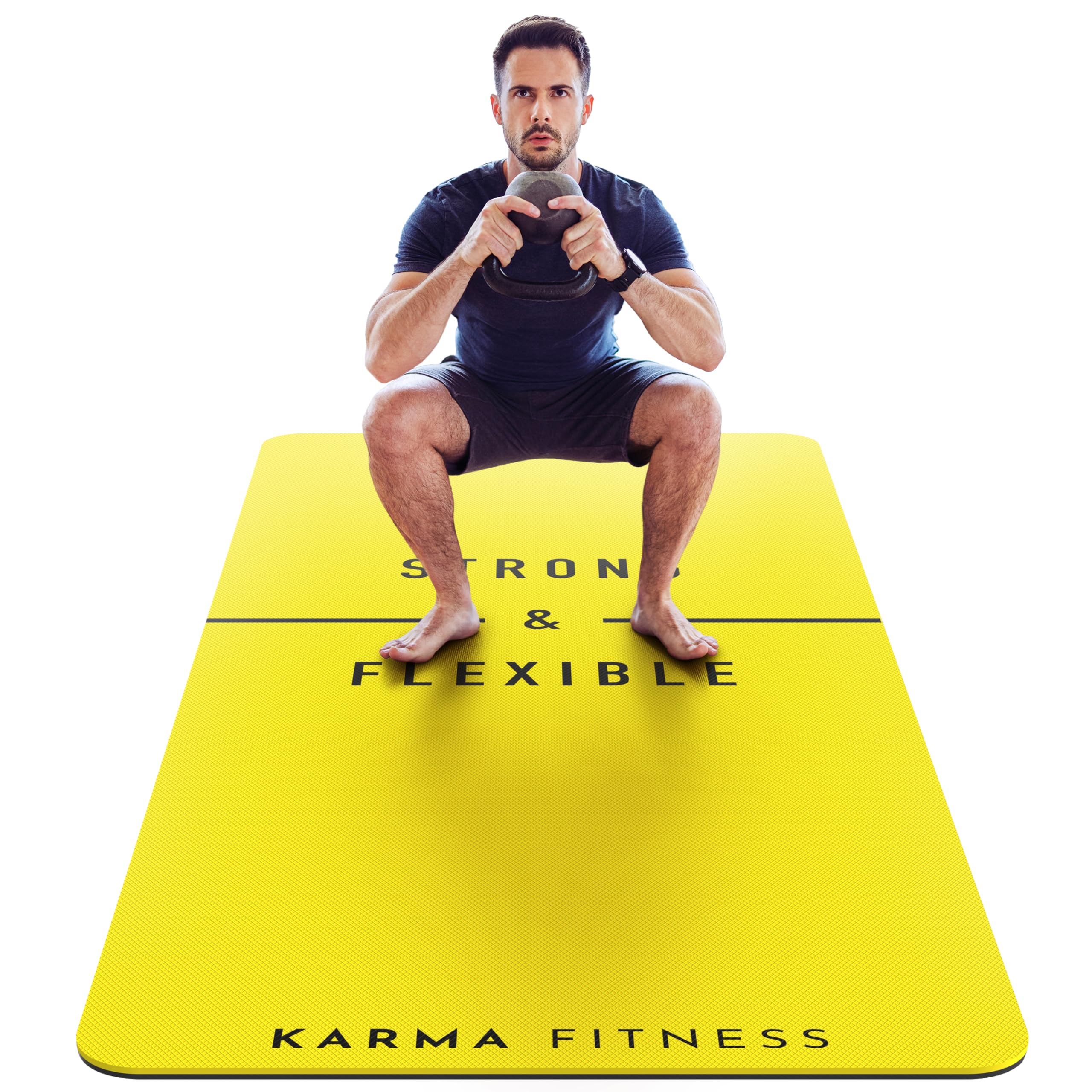Extra Wide TPE Exercise Mat - 10mm Thick Non-Slip Yoga Mat