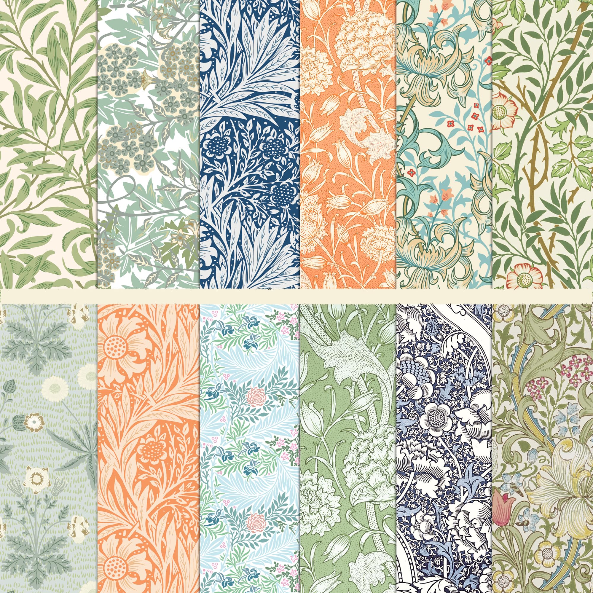 MerwDeeyt Floral Scrapbook Paper | 12x12 Double-Sided Patterned Cardstock