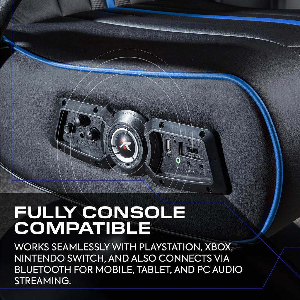 X-Rocker Torque Console Gaming Chair, 2.1 Stereo Audio Gaming Seat - Bluetooth Connectivity, Reactive Vibration, Foldable Base