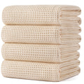 Polyte Microfibre Bath Towels – 4 Pack Oversize Waffle Weave Quick Dry