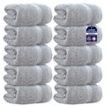 Towelogy Egyptian Cotton Face Cloths – 10-Pack Silver Grey Washcloths