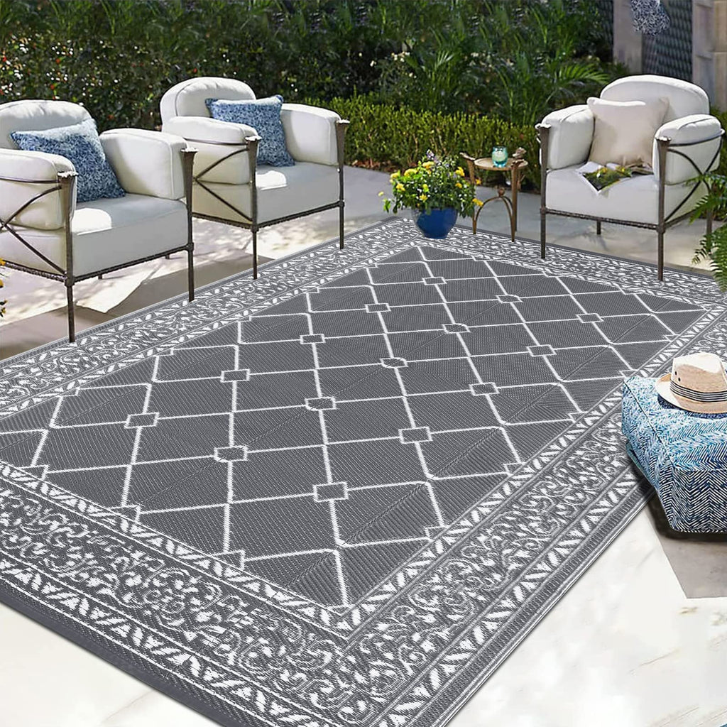 Enyhom Reversible Outdoor Rug – 180x270cm Waterproof Plastic Patio Mat