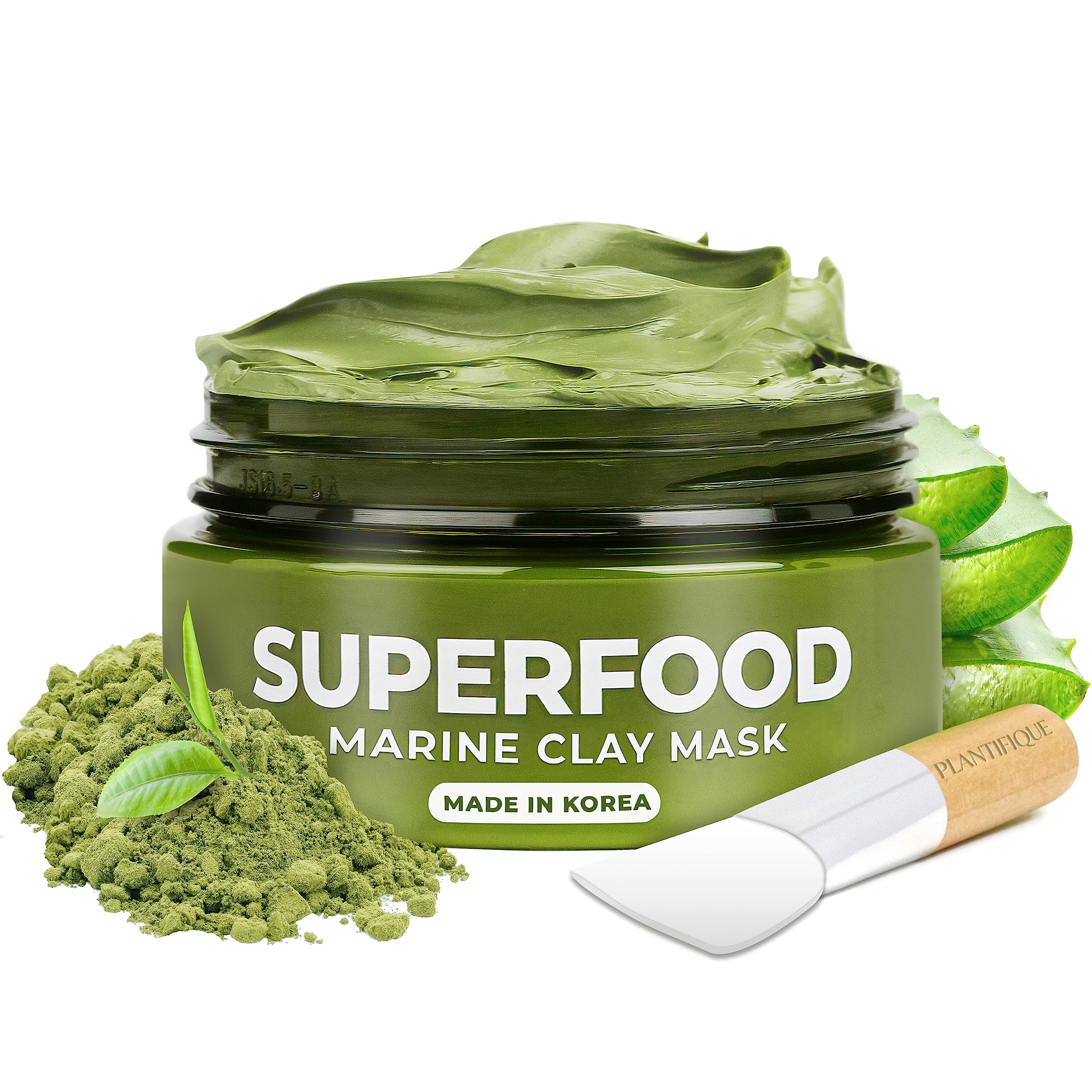 Plantifique Korean Clay Mask – Organic Avocado & Green Tea Mud Mask 100g