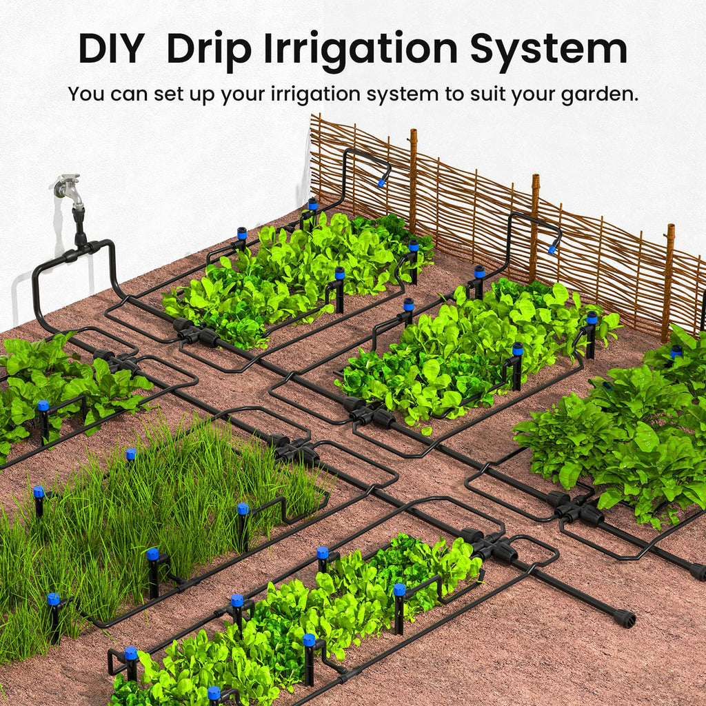 MIXC 230FT Drip Irrigation System Kit | Quick-Connect Garden Watering