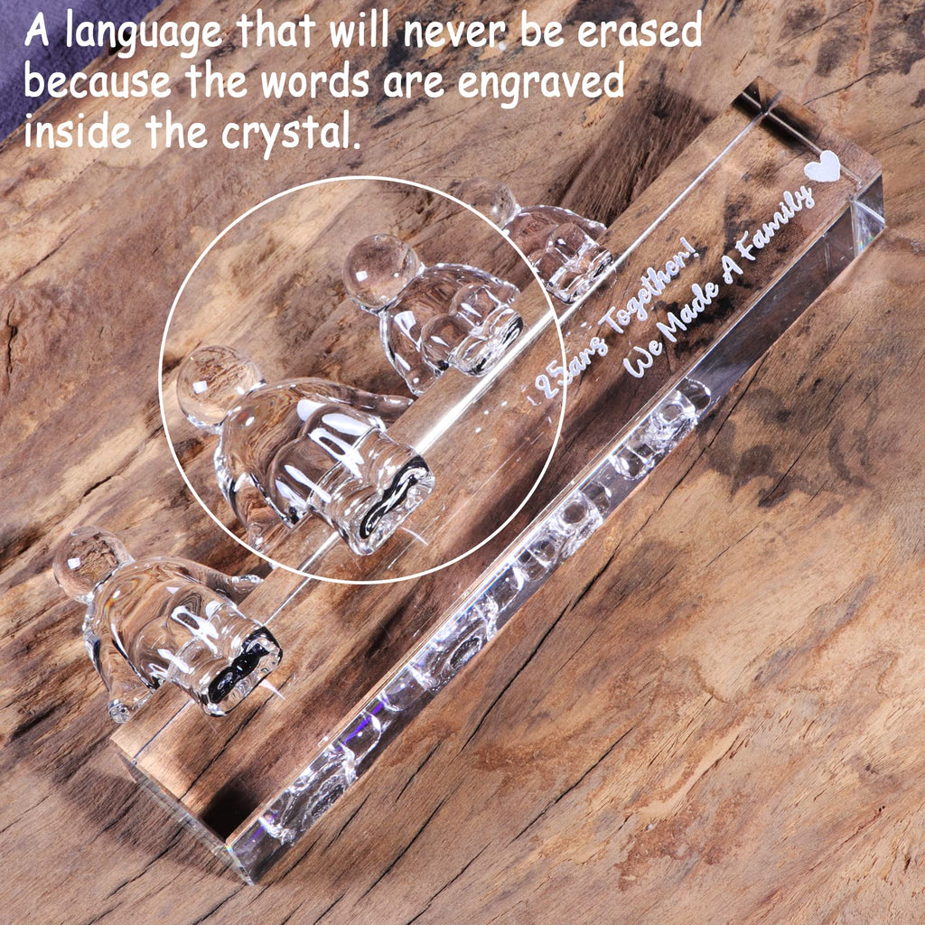 Movdyka 25th Wedding Anniversary Crystal Family Sculpture Keepsake Gift
