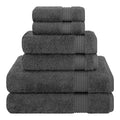 Cotton Paradise 6-Piece Turkish Cotton Bath Towel Set, 600 GSM - Gray