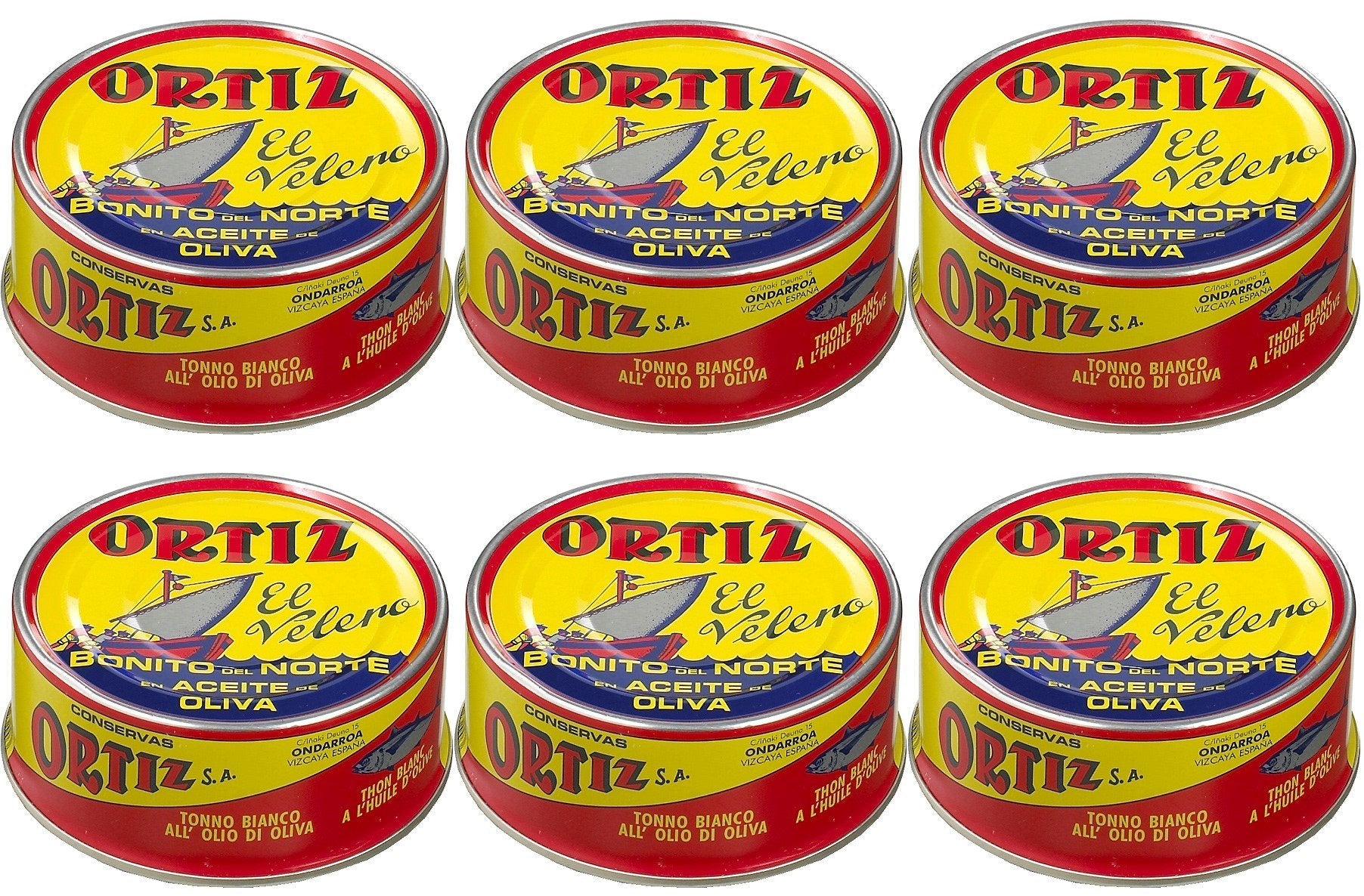 Ortiz Bonito del Norte White Tuna in Olive Oil, 250g - Pack of 6