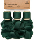 Vitalizart Dark Green Silky Satin Ribbon | 1 Inch x 15 Yard Handmade Spool