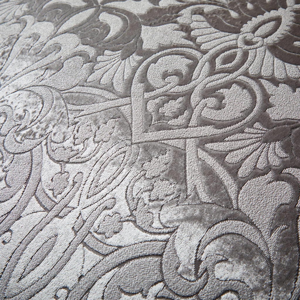 Laurence Llewelyn-Bowen Silver Damask Velvet Duvet Cover Set – Double