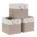Mangata Fabric Cube Storage Boxes – 30cm Collapsible Baskets, 3 Pack