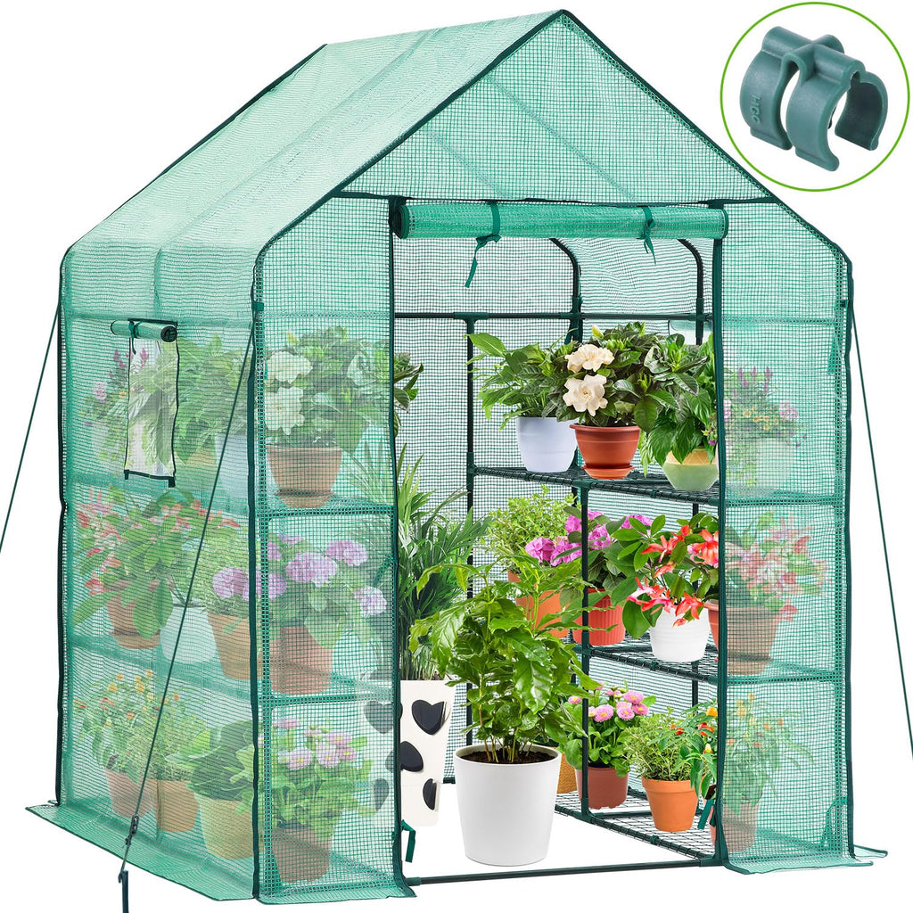 Ohuhu Walk-in Greenhouse – 3 Tiers 12 Shelves Heavy Duty Growhouse