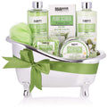 BRUBAKER Aloe Vera Bath and Shower Set – 7-Piece Spa Gift Set in Tub