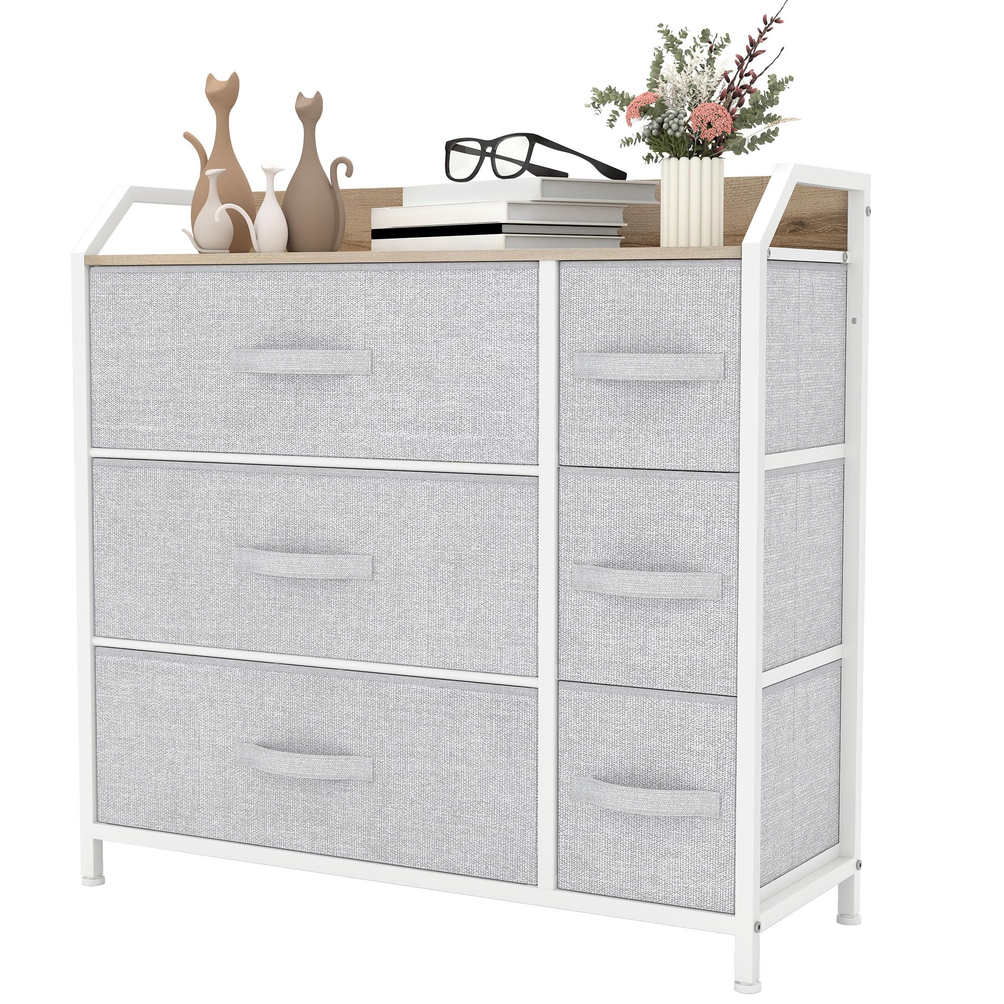 YITAHOME 6-Drawer Fabric Dresser – Sturdy Steel Frame Storage Chest