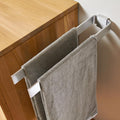 Designfabrik Hamburg Double Towel Rail – 42cm Brushed Silver Aluminium